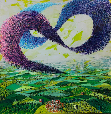 Tamer Bilgiç imzalı tablo — Akrilik Boya, 100×100 cm, 27.500 TL müzayede satışı