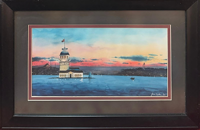 Sinan Balta imzalı tablo — Sulu Boya, 25×45 cm, 2.500 TL müzayede satışı