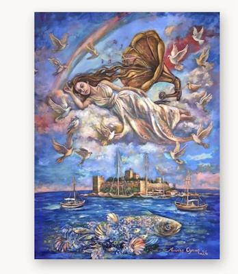 Neriman Oyman imzalı tablo — Yağlı Boya, 85×65 cm, 90.000 TL müzayede satışı