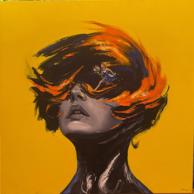 Mehmet Demir imzalı tablo — Yağlı Boya, 100×100 cm, 22.000 TL müzayede satışı
