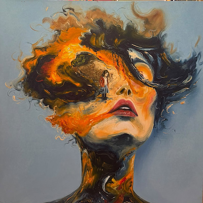 Mehmet Demir imzalı tablo — Yağlı Boya, 100×100 cm, 22.000 TL müzayede satışı