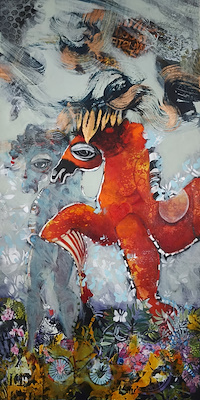 Dilşan Balkancı imzalı tablo — Yağlı Boya, 90×45 cm, 9.000 TL müzayede satışı