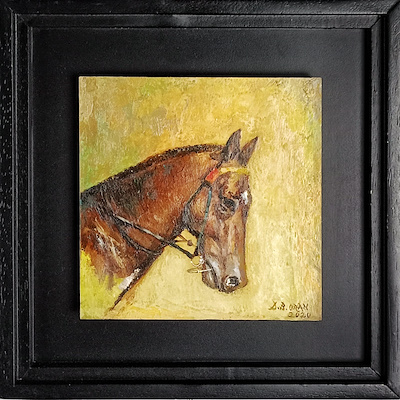 Dursun Boran Oran imzalı tablo — 20×20 cm, 1.000 TL müzayede satışı