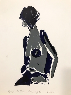 Sultan Kelecioglu imzalı tablo — Baskı, 42×30 cm, 500 TL müzayede satışı