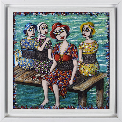 Satı Sakınmaz imzalı tablo — 40×40 cm, 1.300 TL müzayede satışı