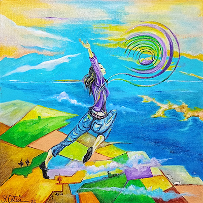 Yusuf Çetin imzalı tablo — 30×30 cm, 1.000 TL müzayede satışı