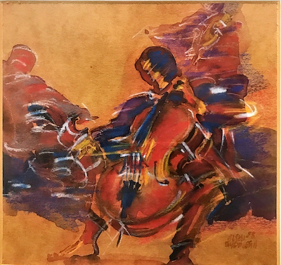 Mustafa Sıtkı Aydıngün imzalı tablo — Sulu Boya, 18×18 cm, 2.000 TL müzayede satışı