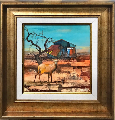 Mahmut Özdemir imzalı tablo — Akrilik Boya, 20×20 cm, 1.200 TL müzayede satışı