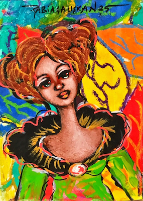 Rabia Çalışkan imzalı tablo — Akrilik Boya, 24×17 cm, 1.000 TL müzayede satışı