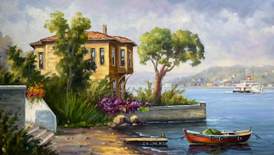 Murat Ersin imzalı tablo — 40×80 cm, 13.000 TL müzayede satışı