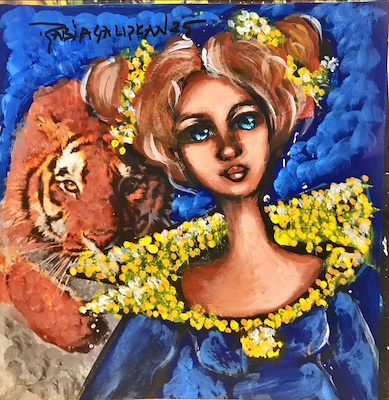 Rabia Çalışkan imzalı tablo — Akrilik Boya, 20×20 cm, 1.000 TL müzayede satışı