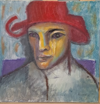 Karaca imzalı tablo — Akrilik Boya, 40×40 cm, 1.000 TL müzayede satışı