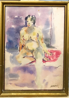 Nilhan Saygon imzalı tablo — Sulu Boya, 25×20 cm, 2.000 TL müzayede satışı