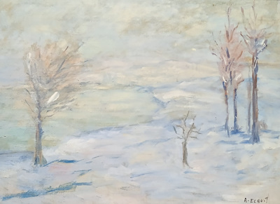 Afife Ecevit imzalı tablo — 50×70 cm, 15.000 TL müzayede satışı