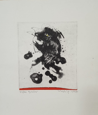 Habip Aydoğdu imzalı tablo — Gravür, 30×23 cm, 5.000 TL müzayede satışı