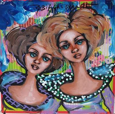 Rabia Çalışkan imzalı tablo — Akrilik Boya, 20×20 cm, 1.000 TL müzayede satışı