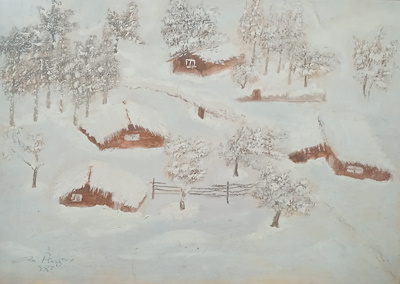 Meziyet Kurgan imzalı tablo — 25×35 cm, 5.000 TL müzayede satışı