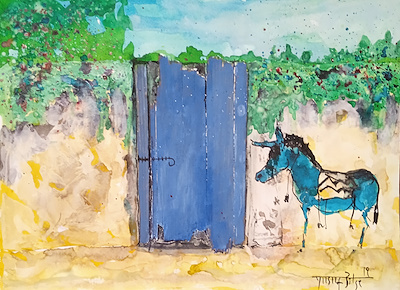 Yusuf Bilge imzalı tablo — Karışık Teknik, 30×40 cm, 3.000 TL müzayede satışı