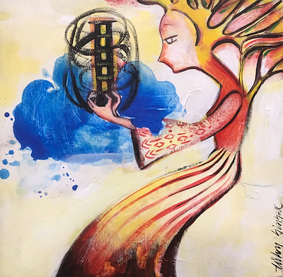 Tülay Şimşek imzalı tablo — Akrilik Boya, 30×30 cm, 3.000 TL müzayede satışı