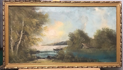Vahdi Pekin imzalı tablo — 50×90 cm, 5.000 TL müzayede satışı