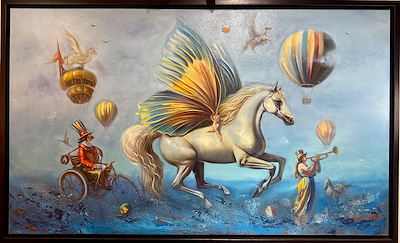 Mahşid Muçhani imzalı tablo — 59×99 cm, 60.000 TL müzayede satışı