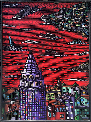 İrfan Seçkin imzalı tablo — Yağlı Boya, 120×77 cm, 10.000 TL müzayede satışı