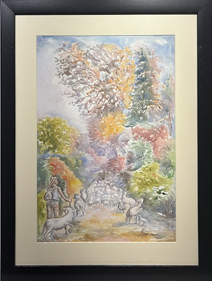 Mustafa Çerçi imzalı tablo — Sulu Boya, 50×35 cm, 2.000 TL müzayede satışı