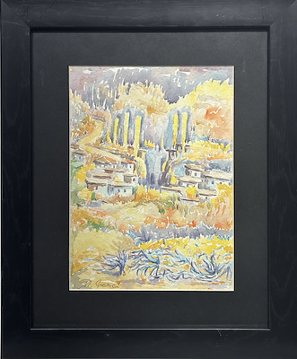 Mustafa Çerçi imzalı tablo — Sulu Boya, 25×20 cm, 1.700 TL müzayede satışı