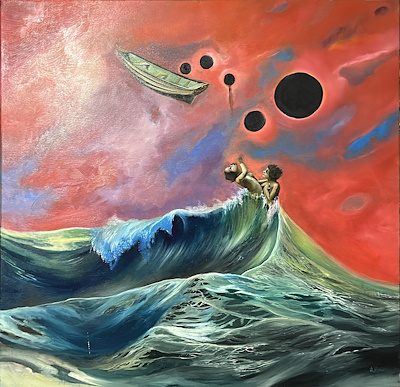 Ağıt Uğur Uludağ imzalı tablo — Yağlı Boya, 100×100 cm, 7.500 TL müzayede satışı