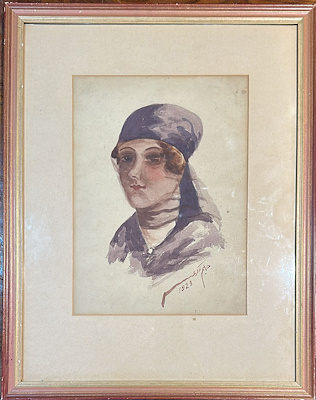 Rafet Başokçu imzalı tablo — Sulu Boya, 32×25 cm, 16.000 TL müzayede satışı