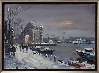 Orhan imzalı tablo — Yağlı Boya, 50×70 cm, 7.000 TL müzayede satışı