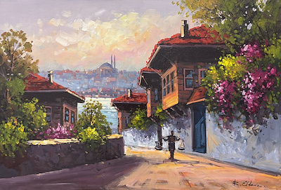 Recep Eldeniz imzalı tablo — Yağlı Boya, 70×110 cm, 6.000 TL müzayede satışı