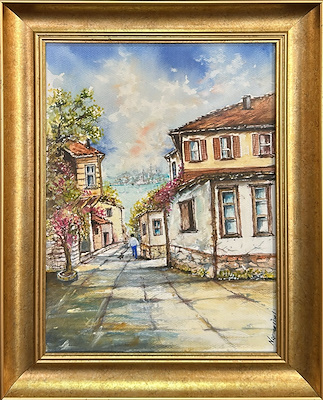 Nazmiye Ünal imzalı tablo — Sulu Boya, 41×31 cm, 3.000 TL müzayede satışı