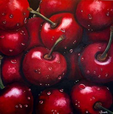 Büşra Sönmez imzalı tablo — Yağlı Boya, 40×40 cm, 3.500 TL müzayede satışı