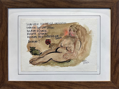 Evgani Cengiz Çeliker imzalı tablo — Sulu Boya, 17×25 cm, 1.000 TL müzayede satışı