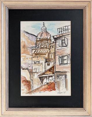 Şeyma Kont imzalı tablo — Sulu Boya, 28×19 cm, 1.500 TL müzayede satışı