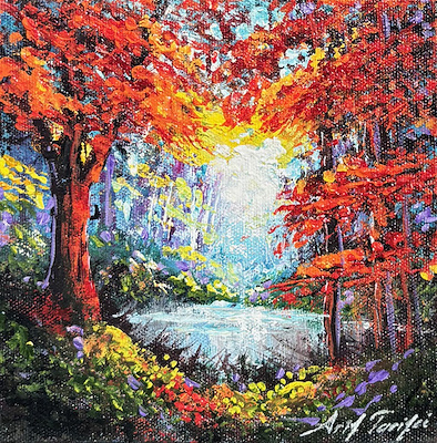Arif Tarifci imzalı tablo — 15×15 cm, 2.000 TL müzayede satışı