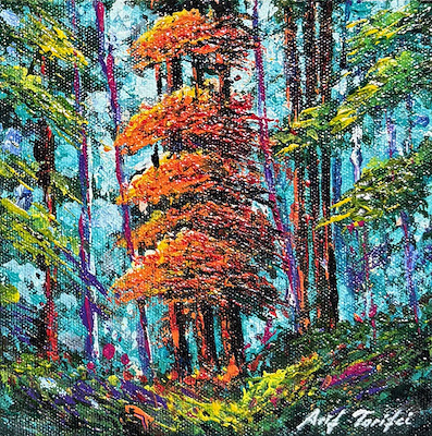 Arif Tarifci imzalı tablo — 15×15 cm, 2.000 TL müzayede satışı