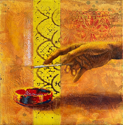 Sena Küçük imzalı tablo — Karışık Teknik, 30×30 cm, 2.000 TL müzayede satışı