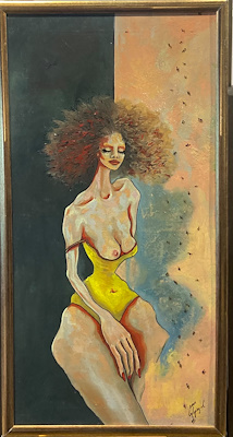 Leyla Görgel imzalı tablo — Yağlı Boya, 80×40 cm, 7.000 TL müzayede satışı