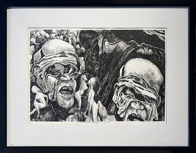 Selahattin Gökoğlan imzalı tablo — Hat, 30×42 cm, 2.000 TL müzayede satışı