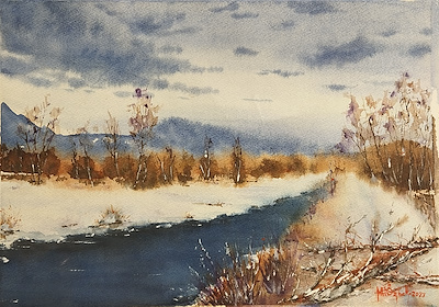 Mehmet Ali Özbek imzalı tablo — Sulu Boya, 29×38 cm, 2.000 TL müzayede satışı