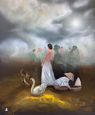 Oğuzhan Atatanır imzalı tablo — Yağlı Boya, 100×70 cm, 42.500 TL müzayede satışı