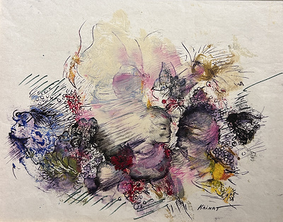 Kainat Barkan Pajonk imzalı tablo — Karışık Teknik, 20×25 cm, 5.500 TL müzayede satışı