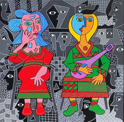 Veysi Tapancı imzalı tablo — Akrilik Boya, 40×40 cm, 5.000 TL müzayede satışı