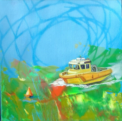 Selda Eren imzalı tablo — Yağlı Boya, 20×20 cm, 5.000 TL müzayede satışı
