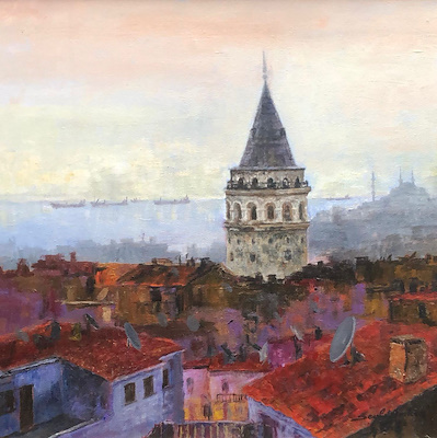 Seyfi Arıkan imzalı tablo — Yağlı Boya, 45×45 cm, 6.000 TL müzayede satışı