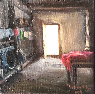 Türkmen Alkan imzalı tablo — Yağlı Boya, 20×20 cm, 5.000 TL müzayede satışı