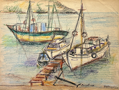 Kainat Barkan Pajonk imzalı tablo — Pastel Boya, 30×40 cm, 5.000 TL müzayede satışı