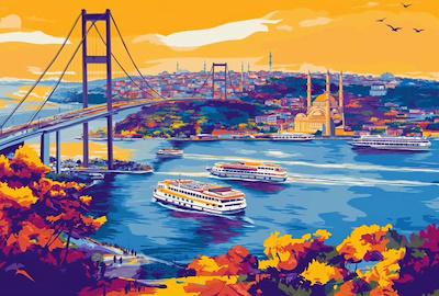Murat Huvaj imzalı tablo — Baskı, 50×70 cm, 3.000 TL müzayede satışı